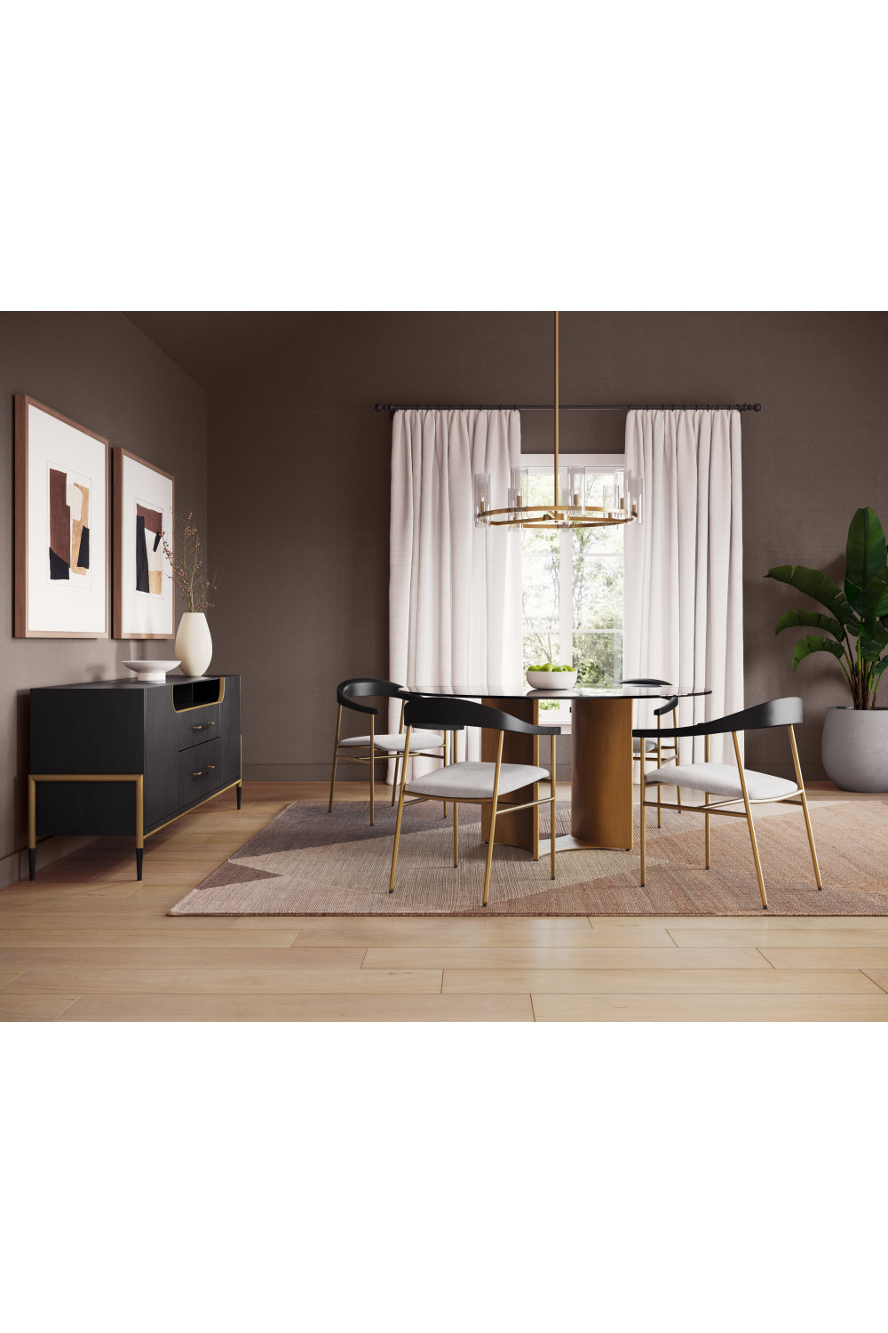   Modern European furniture - Black Wooden 2-Drawer Sideboard - www.oroa.com | Oroa.com