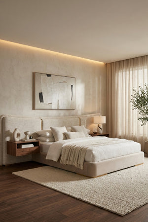  Modern European furniture - Boucle 3-Panel King Bed - www.oroa.com | Oroa.com