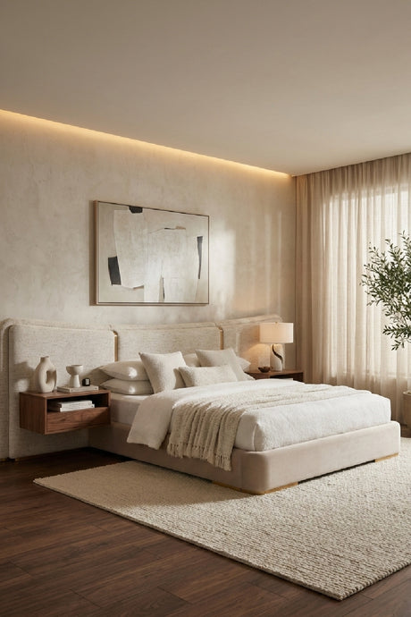   Modern European furniture - Boucle 3-Panel King Bed - www.oroa.com | Oroa.com