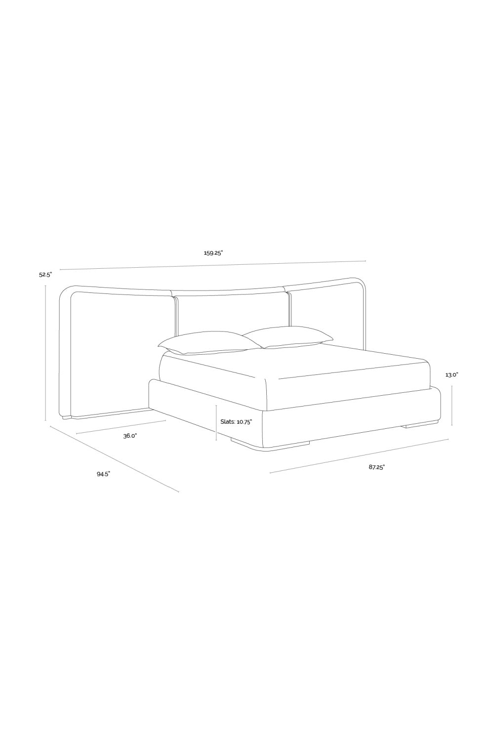   Modern European furniture - Boucle 3-Panel King Bed - www.oroa.com | Oroa.com