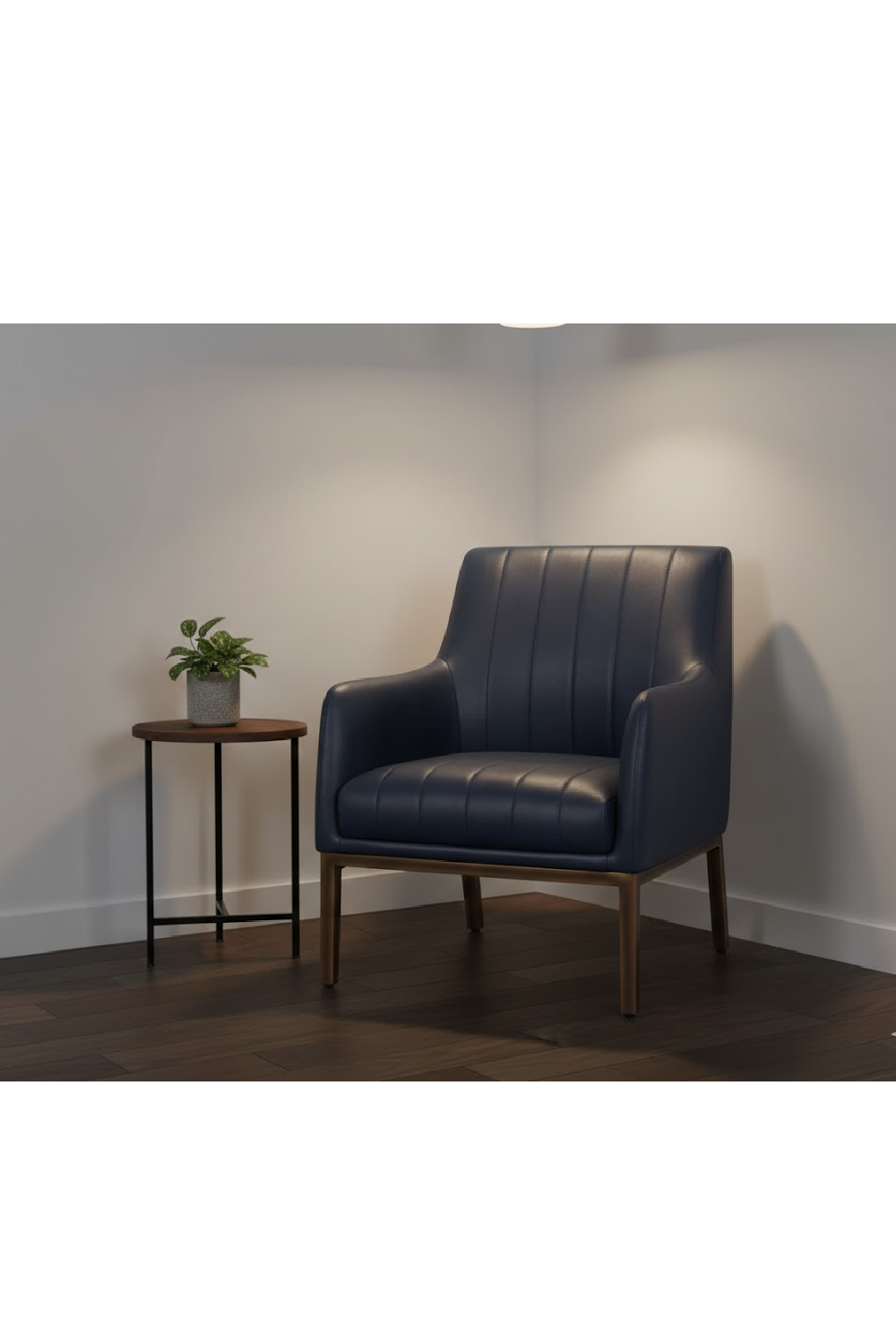  Modern European furniture - Black Leather Channeled Lounge Chair - www.oroa.com | Oroa.com
