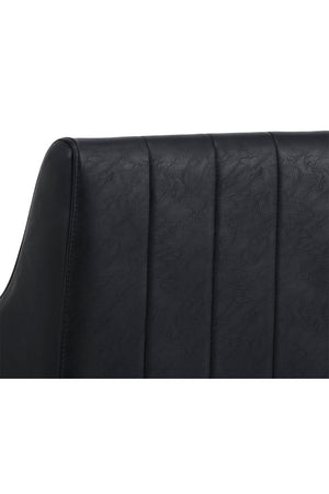   Modern European furniture - Black Leather Channeled Lounge Chair - www.oroa.com | Oroa.com