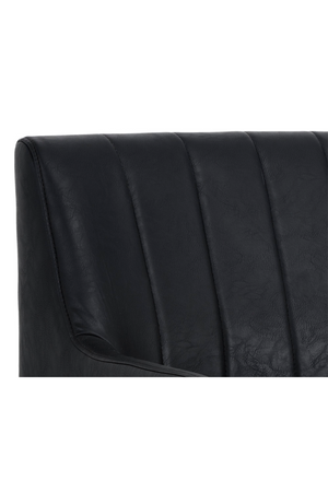   Modern European furniture - Black Leather Channeled Lounge Chair - www.oroa.com | Oroa.com
