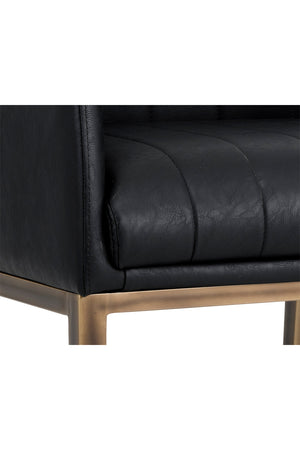   Modern European furniture - Black Leather Channeled Lounge Chair - www.oroa.com | Oroa.com