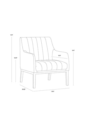   Modern European furniture - Black Leather Channeled Lounge Chair - www.oroa.com | Oroa.com