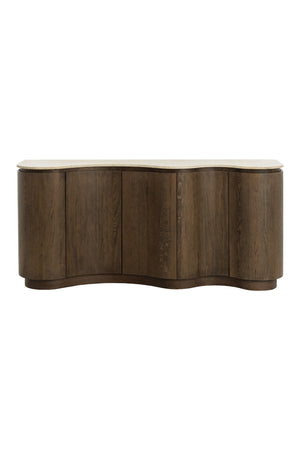   Modern European furniture - Solid Oak Sideboard with Travertine Top - www.oroa.com | Oroa.com