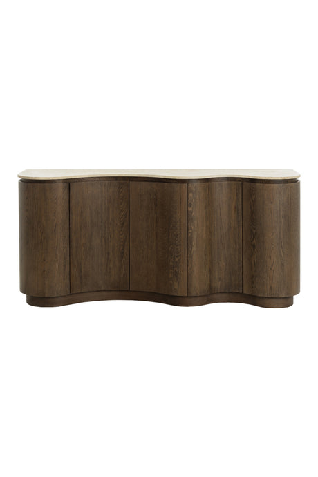   Modern European furniture - Solid Oak Sideboard with Travertine Top - www.oroa.com | Oroa.com