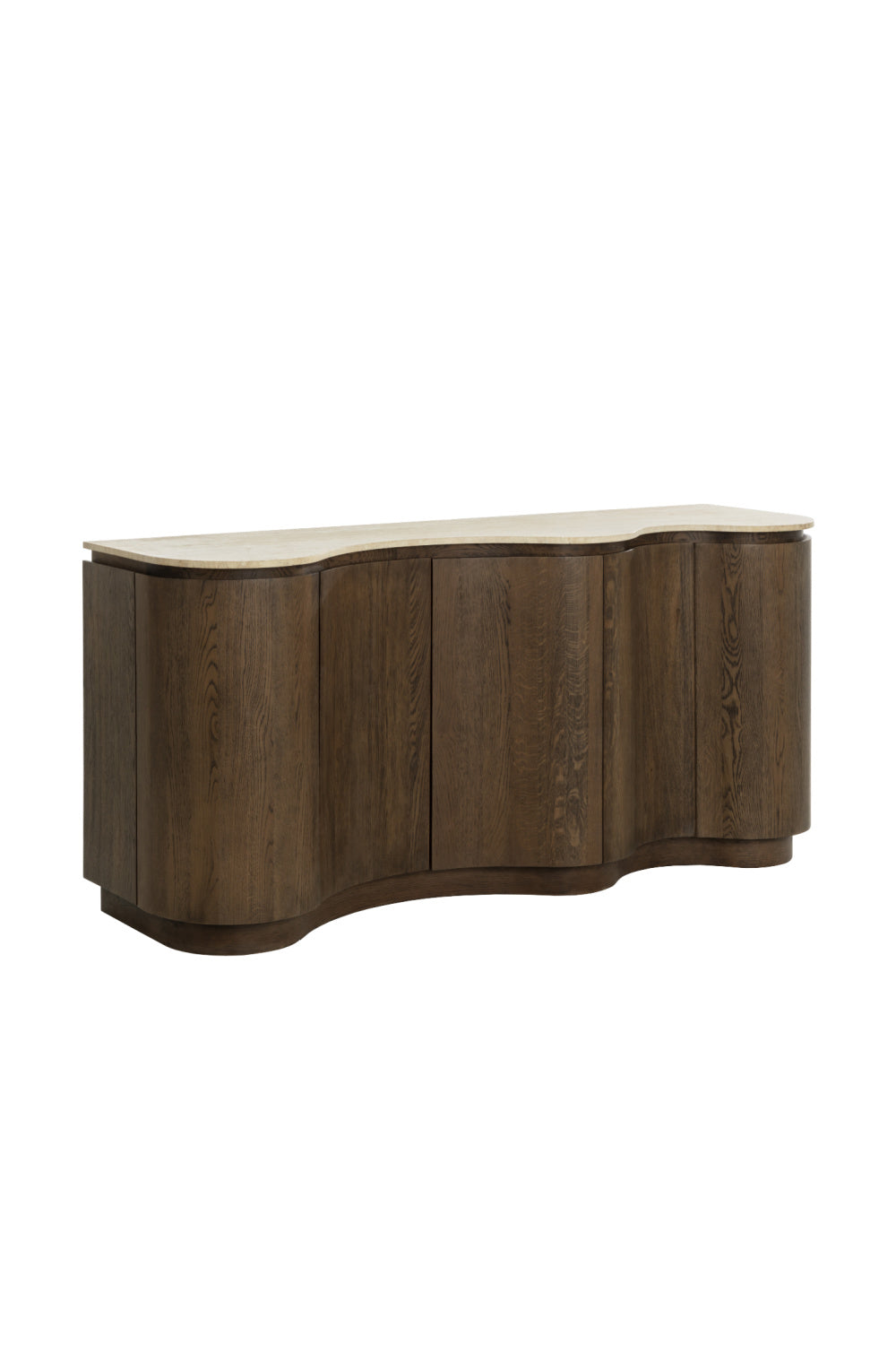   Modern European furniture - Solid Oak Sideboard with Travertine Top - www.oroa.com | Oroa.com