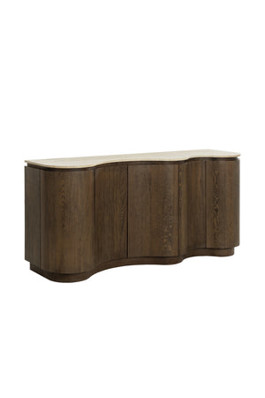   Modern European furniture - Solid Oak Sideboard with Travertine Top - www.oroa.com | Oroa.com