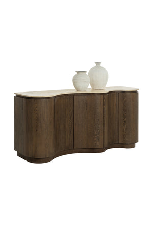   Modern European furniture - Solid Oak Sideboard with Travertine Top - www.oroa.com | Oroa.com