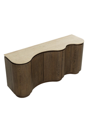   Modern European furniture - Solid Oak Sideboard with Travertine Top - www.oroa.com | Oroa.com