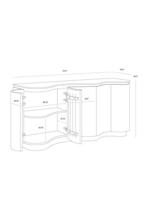   Modern European furniture - Solid Oak Sideboard with Travertine Top - www.oroa.com | Oroa.com