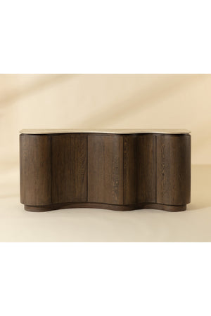   Modern European furniture - Solid Oak Sideboard with Travertine Top - www.oroa.com | Oroa.com