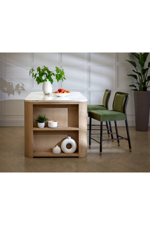   Modern European furniture - Contemporary Marble Kitchen Island w/ Open Shelving - www.oroa.com | Oroa.com