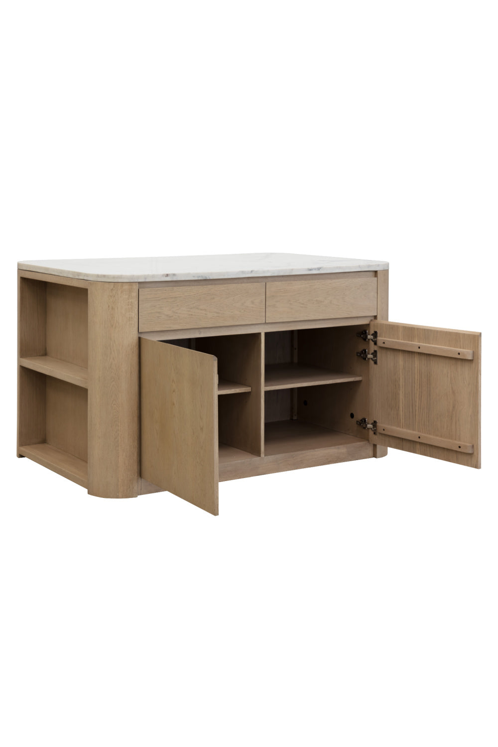   Modern European furniture - Contemporary Marble Kitchen Island w/ Open Shelving - www.oroa.com | Oroa.com