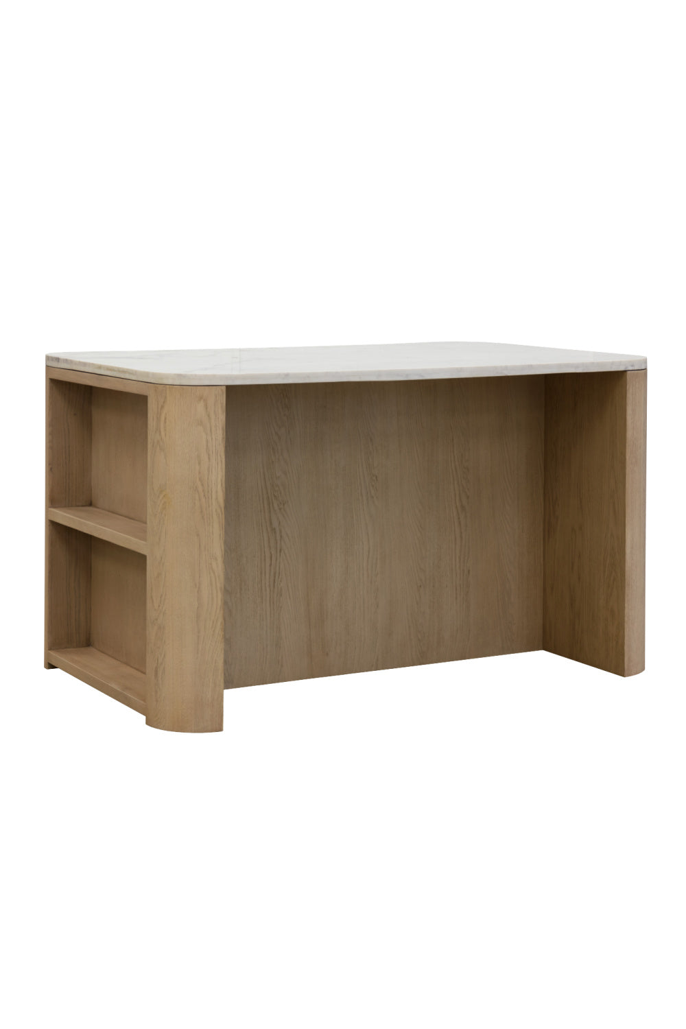   Modern European furniture - Contemporary Marble Kitchen Island w/ Open Shelving - www.oroa.com | Oroa.com