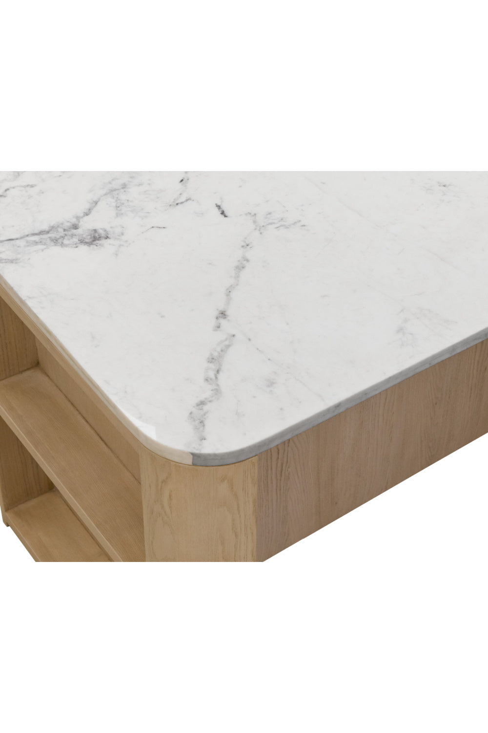   Modern European furniture - Contemporary Marble Kitchen Island w/ Open Shelving - www.oroa.com | Oroa.com