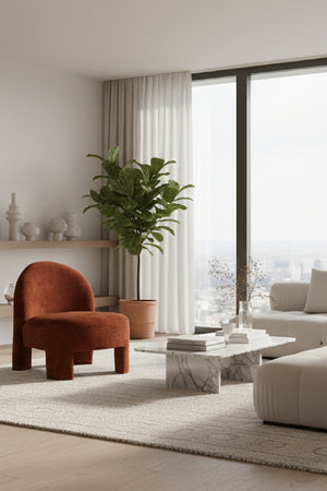   Modern European furniture - Red Arched-Back Lounge Chair - www.oroa.com | Oroa.com