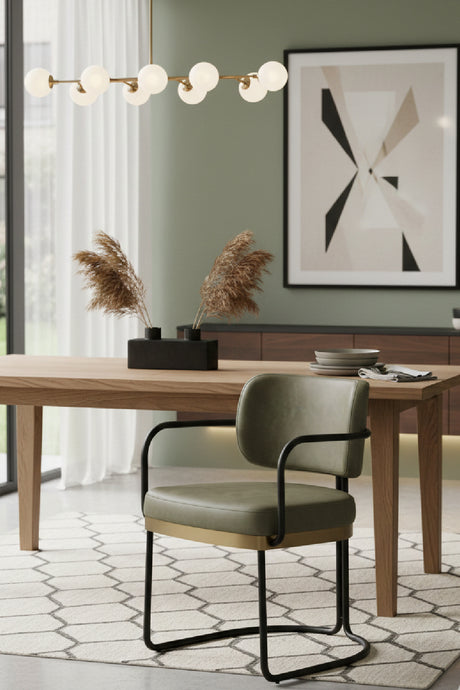   Modern European furniture - Cantilevered Leather Look Dining Chair - www.oroa.com | Oroa.com