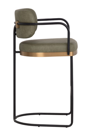   Modern European furniture - Iron Framed Leather-Look Bar Stool - www.oroa.com | Oroa.com