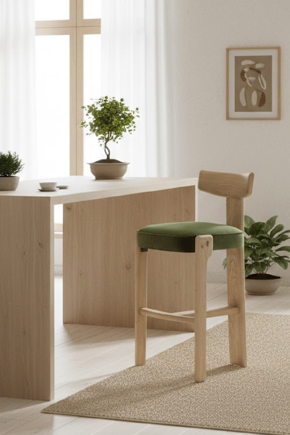   Modern European furniture - Oak Framed Green Bar Stool - www.oroa.com | Oroa.com