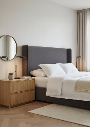   Modern European furniture - Rectangular Rustic Oak & Gold Nightstand - www.oroa.com | Oroa.com