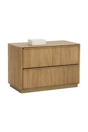   Modern European furniture - Rectangular Rustic Oak & Gold Nightstand - www.oroa.com | Oroa.com