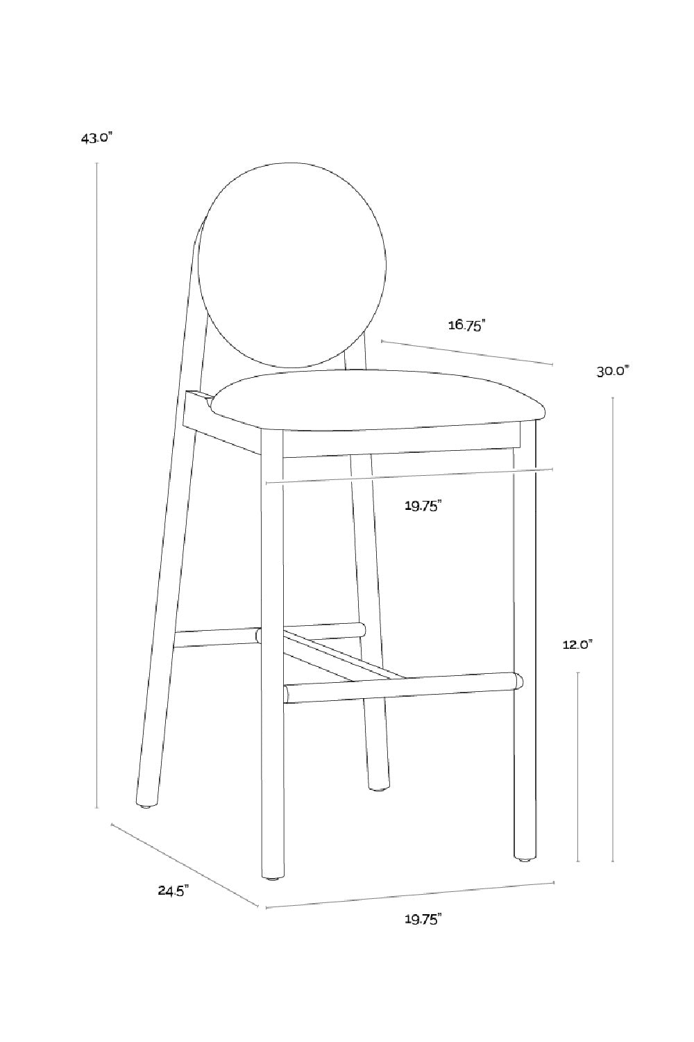   Modern European furniture - Black Round-Back Bar Stool - www.oroa.com | Oroa.com