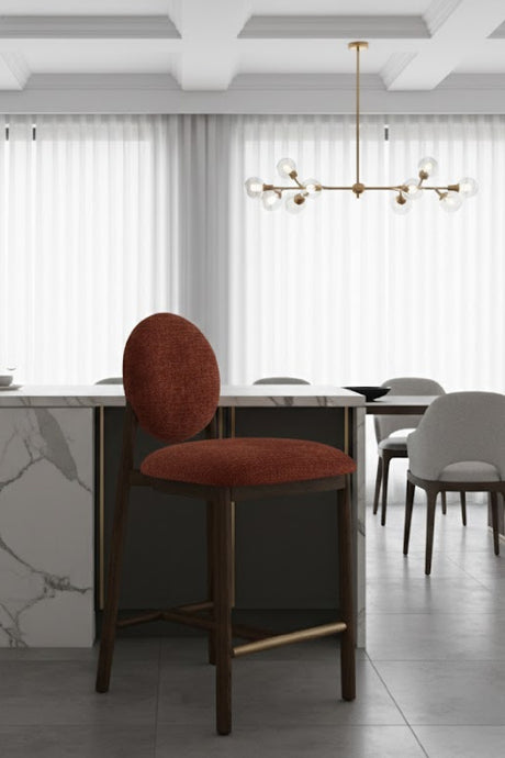   Modern European furniture - Red Rounded-Back Counter Stool - www.oroa.com | Oroa.com
