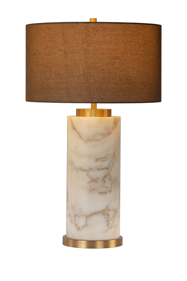 Modern European furniture - Gray Linen Marble Table Lamp - www.oroa.com