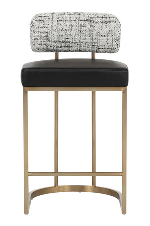   Modern European furniture - Brass Frame Upholstered Counter Stool - www.oroa.com | Oroa.com
