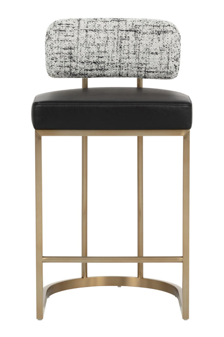   Modern European furniture - Brass Frame Upholstered Counter Stool - www.oroa.com | Oroa.com