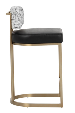   Modern European furniture - Brass Frame Upholstered Counter Stool - www.oroa.com | Oroa.com