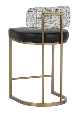   Modern European furniture - Brass Frame Upholstered Counter Stool - www.oroa.com | Oroa.com