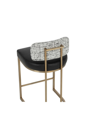   Modern European furniture - Brass Frame Upholstered Counter Stool - www.oroa.com | Oroa.com