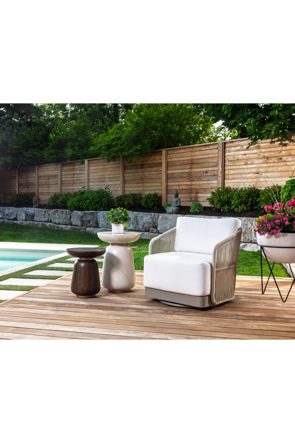   Modern European furniture - Timber Effect Indoor/Outdoor End Table - www.oroa.com | Oroa.com