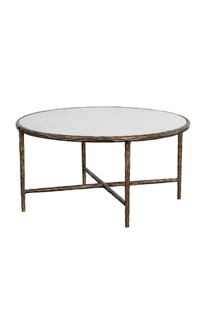   Modern European furniture - Brass Framed Marble Coffee Table - www.oroa.com | Oroa.com