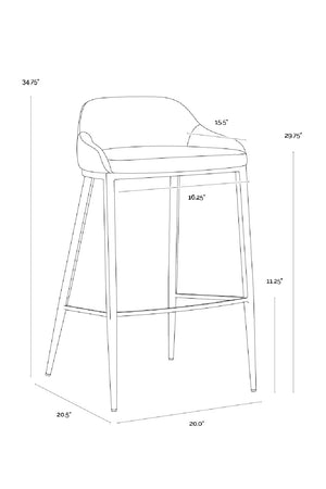   Modern European furniture - Low-Back Leather Look Bar Stool - www.oroa.com | Oroa.com