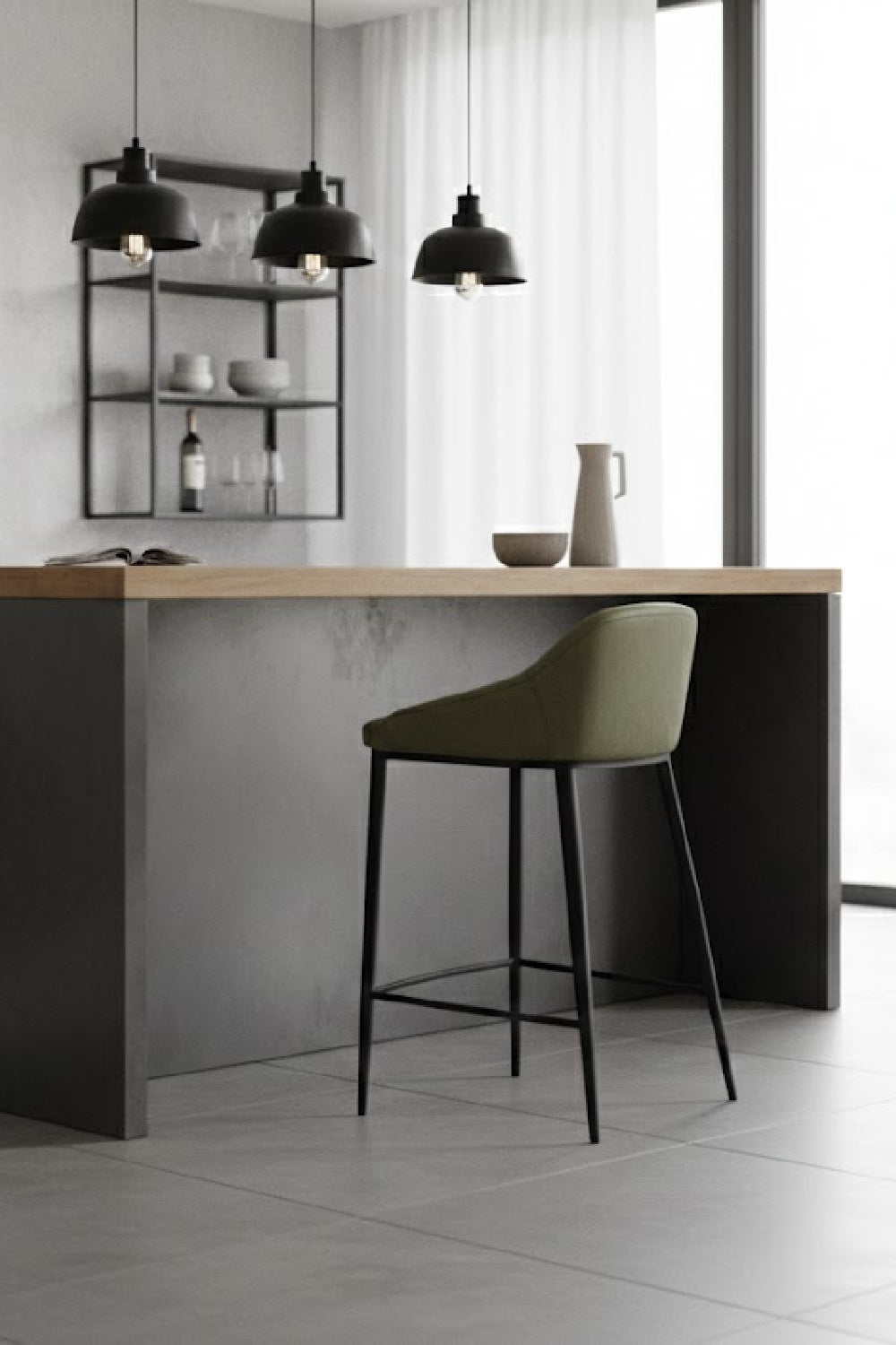   Modern European furniture - Low-Back Leather-Look Counter Stool - www.oroa.com | Oroa.com