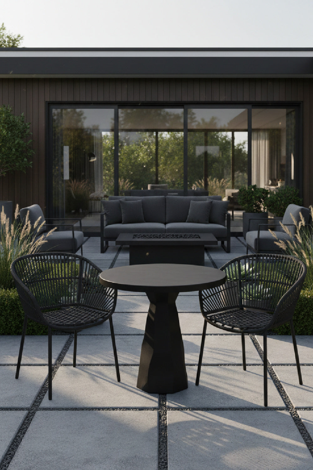   Modern European furniture - Natural Indoor/Outdoor Travertine Look Bistro Table - www.oroa.com | Oroa.com