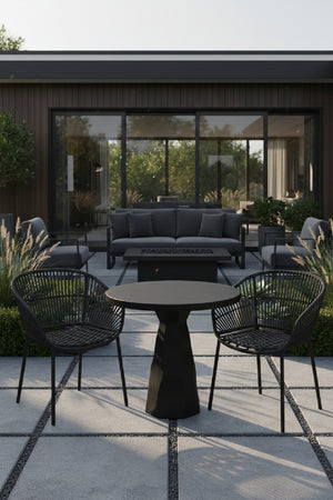   Modern European furniture - Natural Indoor/Outdoor Travertine Look Bistro Table - www.oroa.com | Oroa.com