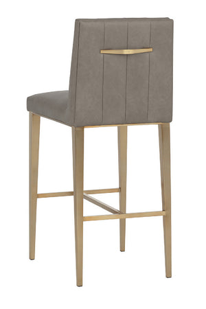   Modern European furniture - Vertical-Channeled Leather-Look Bar Stool - www.oroa.com | Oroa.com