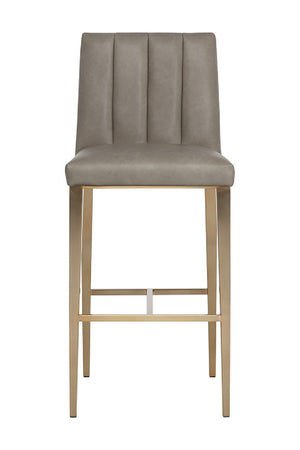   Modern European furniture - Vertical-Channeled Leather-Look Bar Stool - www.oroa.com | Oroa.com