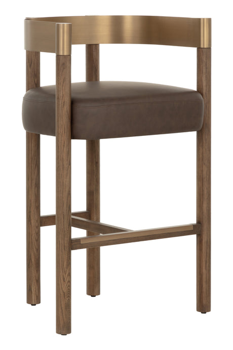   Modern European furniture - Brown Ash Curved Bar Stool - www.oroa.com | Oroa.com