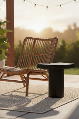   Modern European furniture - Black Organic-Shaped Indoor/Outdoor End Table - www.oroa.com | Oroa.com