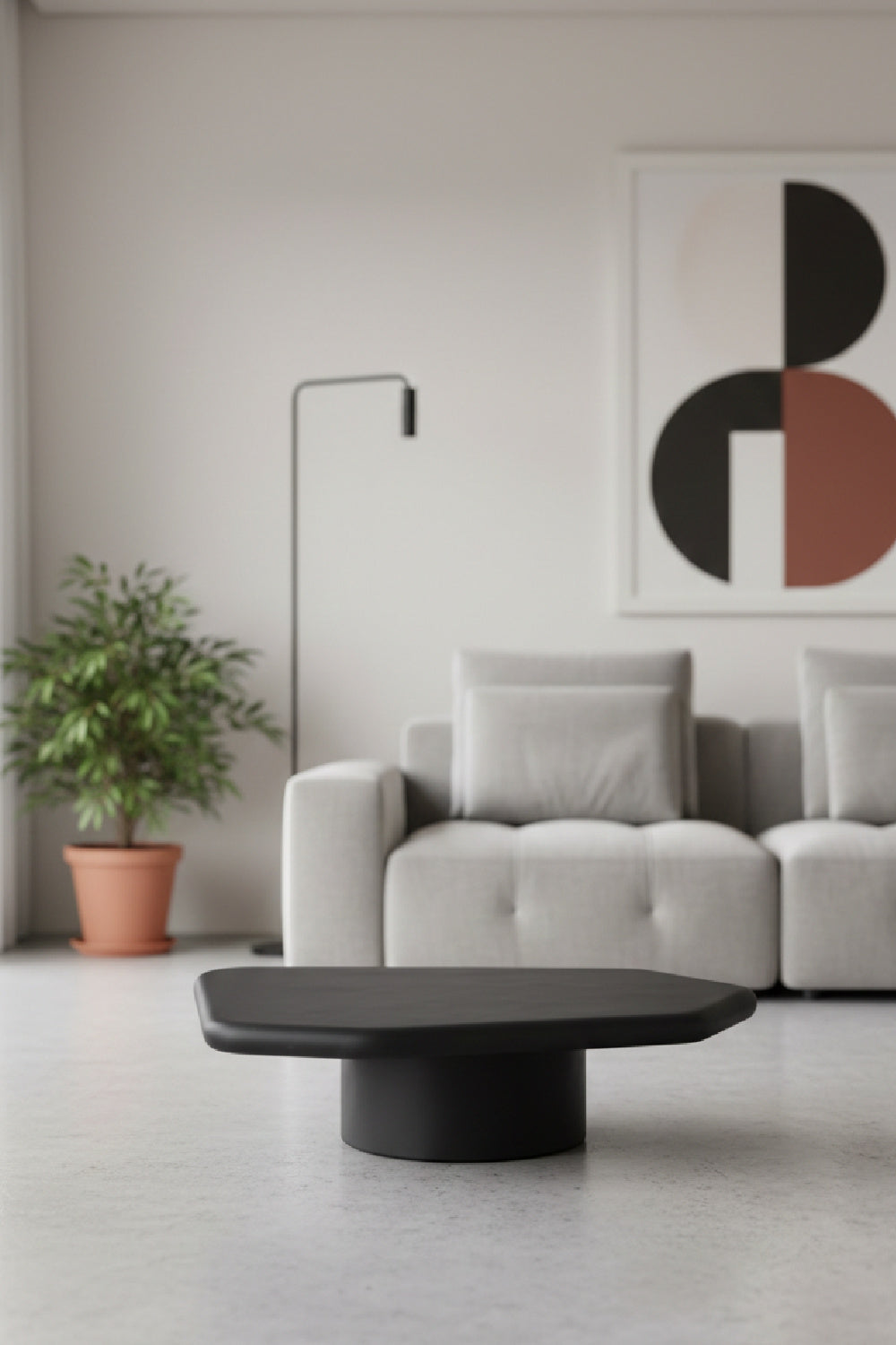   Modern European furniture - Black Concrete Indoor/Outdoor Coffee Table - www.oroa.com | Oroa.com