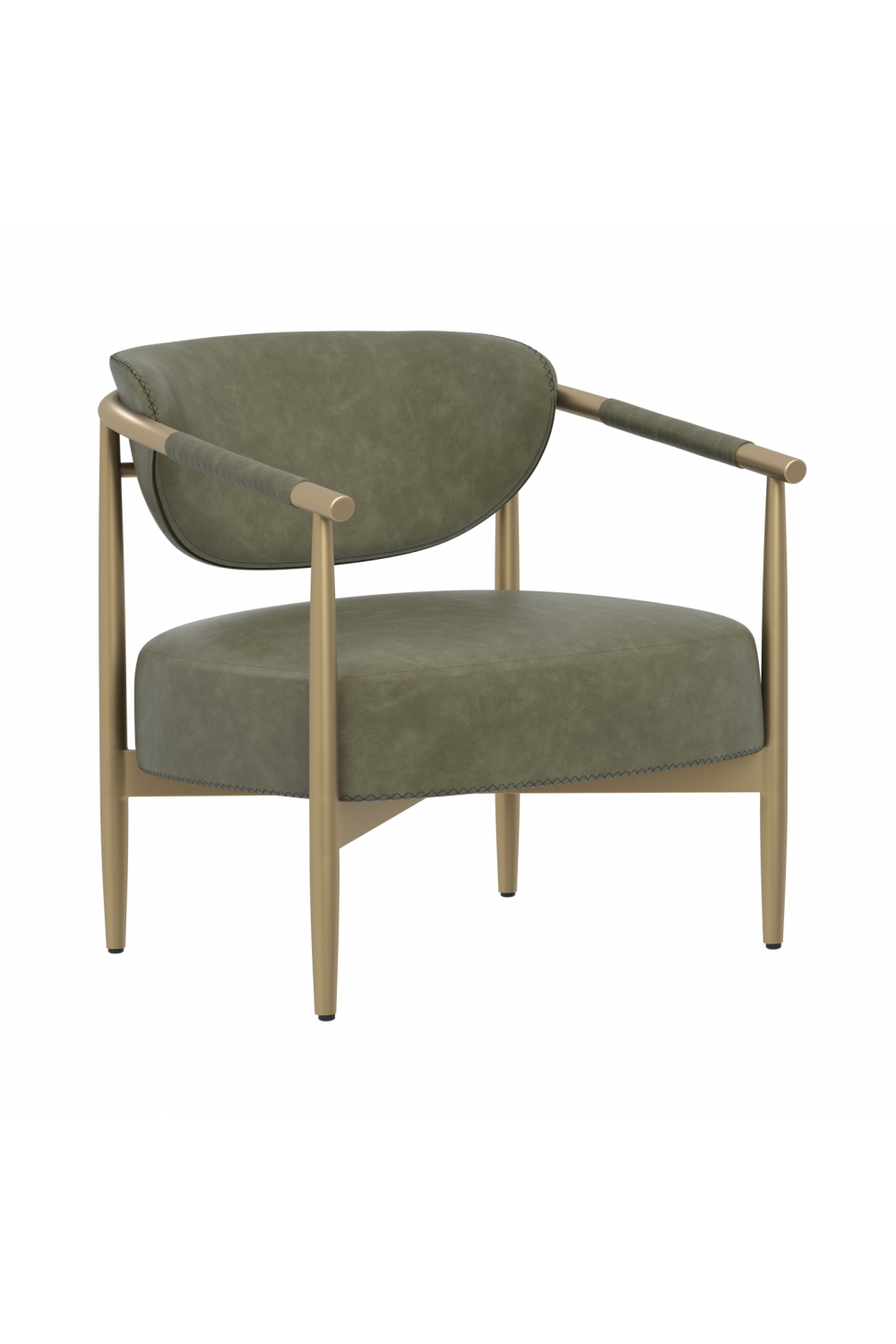   Modern European furniture - Gold-Framed Leather Lounge Chair - www.oroa.com | Oroa.com