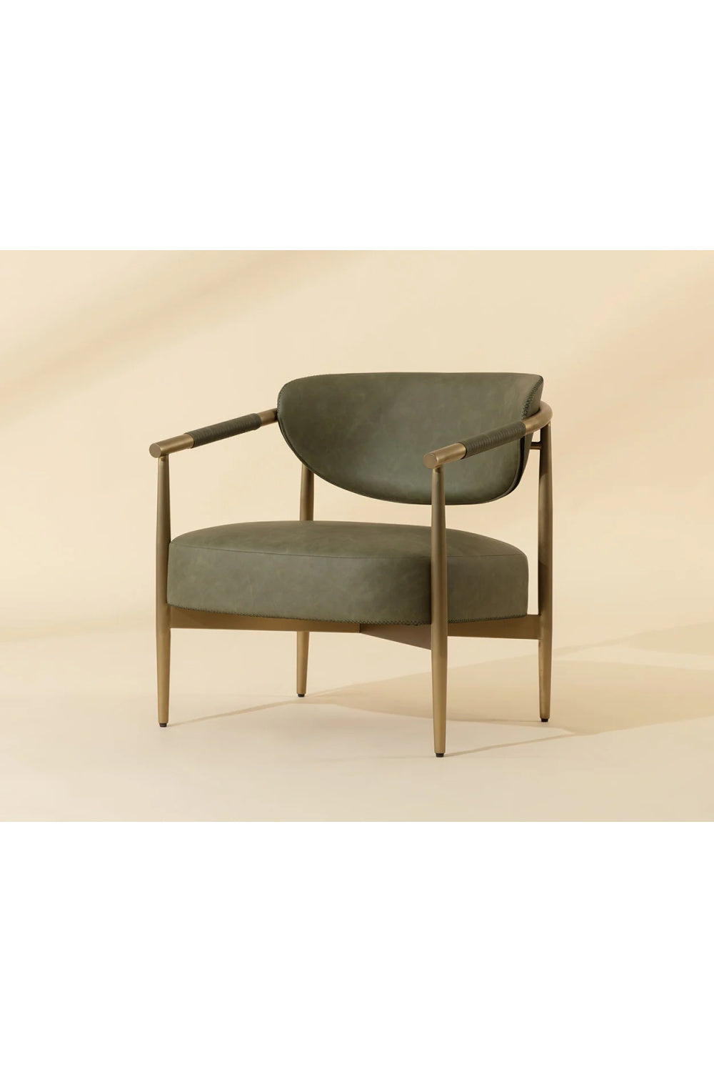   Modern European furniture - Gold-Framed Leather Lounge Chair - www.oroa.com | Oroa.com
