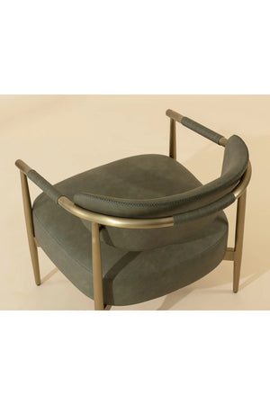   Modern European furniture - Gold-Framed Leather Lounge Chair - www.oroa.com | Oroa.com
