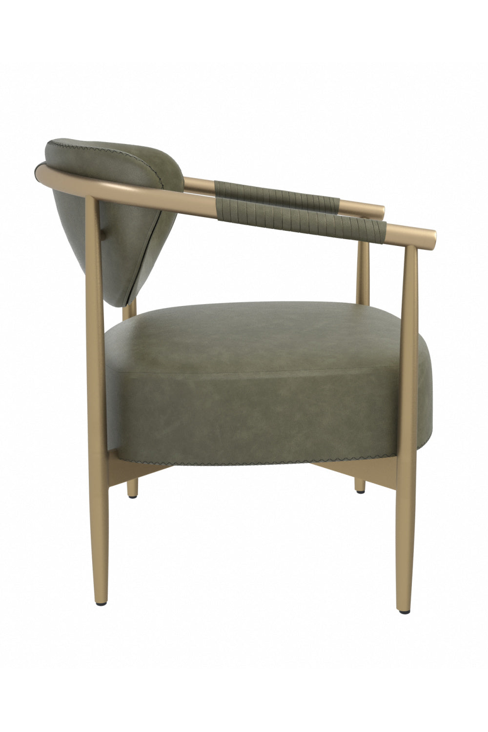   Modern European furniture - Gold-Framed Leather Lounge Chair - www.oroa.com | Oroa.com